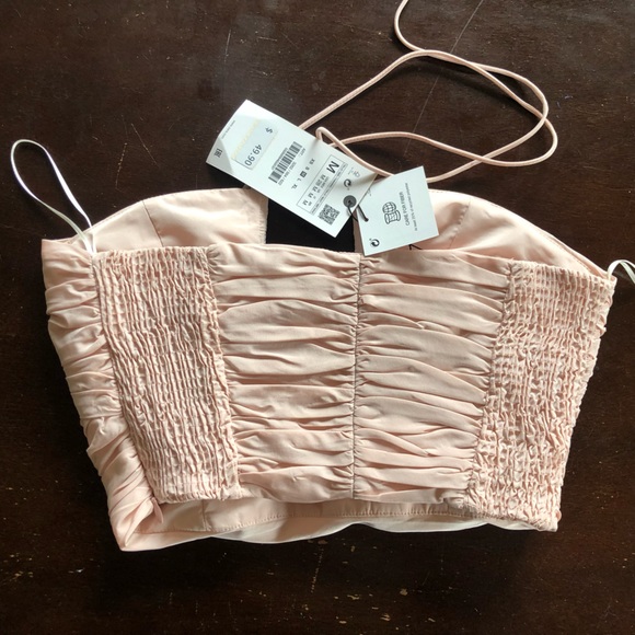 Zara blush pink cropped halter - Picture 2 of 5